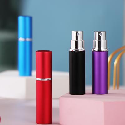 China Recyclable Refillable Portable Atomizer Metal Spray Bottle 5cc Aluminum Perfume Atomizer Travel Eco-friendly 5ml Mini Glass Perfume Perfume for sale