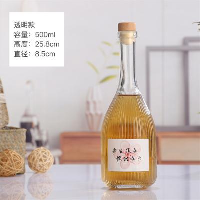 China Viable Wholesale Cheap Price Single Juice Simple Transparent Fruit Wine Glass Bottle for sale