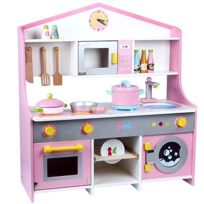 China Preschool Children Play Set 2021 New Child Simulation Japanese Gas Stove Cooking Furniture Kitchen Set Children Pretend To Play Kitchen Wooden Toys For Girls for sale