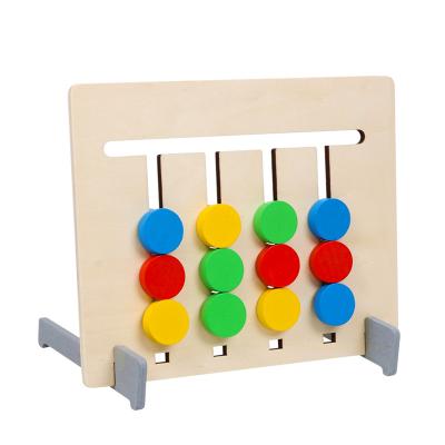 China Eco-Friendly Material Double-Sided Color Fruit Matching Montessori Logic Pattern Children Educational Toys Training Wooden Game Kids Toys for sale