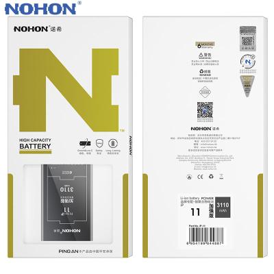 China NOHON Cell Phone Rechargeable Battery For Apple iPhone 11 Smartphone Origin China 2022 NEW 0 Cycle Batteries for sale