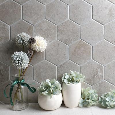 China Europe Kitchen Bathroom Wall Marble Look Honeycomb Mosaic Backsplash Ceramic Tile Hexagon for sale