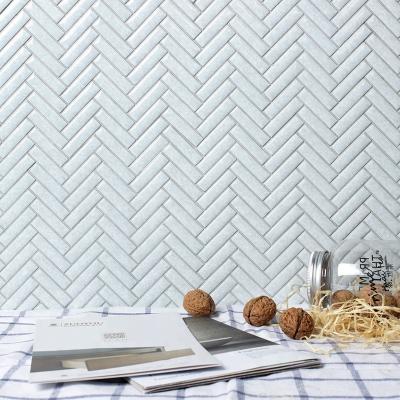 China Kitchen Decorative Porcelain Glazed 300x300 European Style Bathroom Wall Tiles Ceramic Herringbone Blue for sale