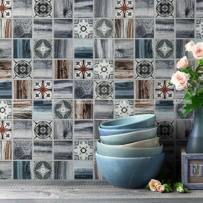 China Europe 48x48mm Inkjet Digital Printing Porcelain Wall Backsplash Moroccan Mosaic Tiles Bathroom Wooden Kitchen for sale