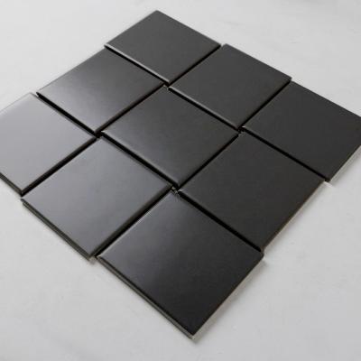 China Wholesale best quality discount price porcelain kitchen bathroom wall tiles matte black backsplash slab for sale