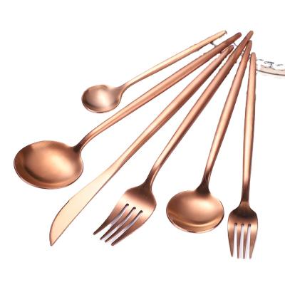 China Disposable Designed Copper Rose Gold Cutipol Dinnerware Wholesale Kitchen Set Brass Dinnerware Stainless Steel for sale