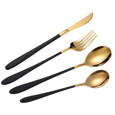 China Disposable 4pcs Metal Fork Knife Spoon Custom Dinnerware Stainless Steel Cutlery Set of 4 for sale