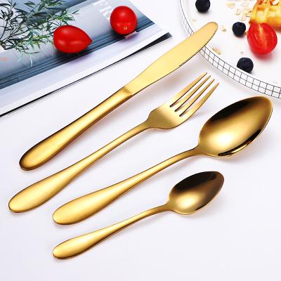 China Wholesale Disposable Cutlery Fork Spoon Knife Gold Metal Cutlery Stainless Steel Cutlery for sale