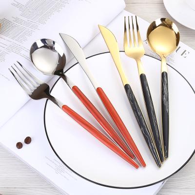 China Disposable high quality 3 fork knifegand spoon set tableware stainless steel dinnerware for sale