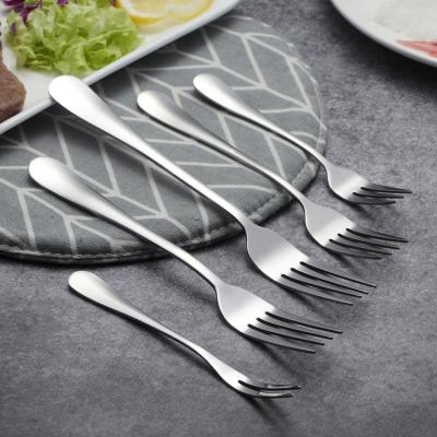 China Disposable Reusable Forks Fruit Forks Cake Forks Stainless Steel Cutlery for sale