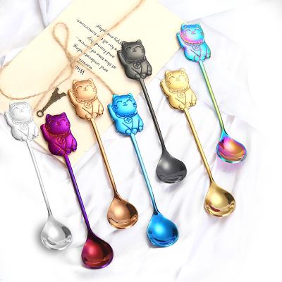 China Disposable Dessert Spoon Gold Coffee Spoon Stainless Steel Set for sale