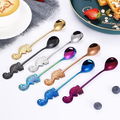 China Disposable Reusable Eco-Friendly Musical Notation Spoon Cute Stainless Steel Coffee Spoon For Kids for sale