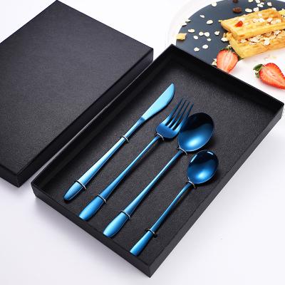 China Wholesale High Quality Disposable Disposable Cutlery Stainless Steel Cutlery Seven Color Stainless Steel Cutlery Set Gift Box for sale