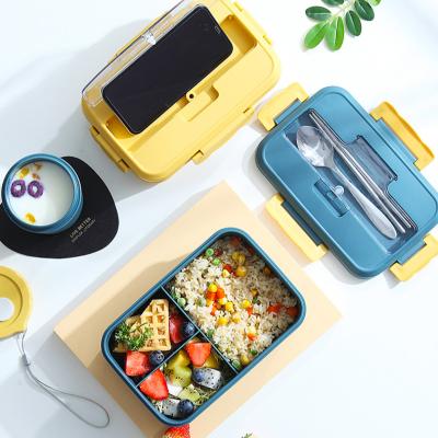 China New 2020 Plastic Bento Lunch Box Wheat Straw Container Heatable Reusable School Lunch Box for sale