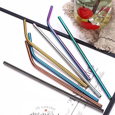 China Customized Logo 304 Stainless Steel Straws Folding Metal Straws Color Stainless Steel Reusable Straws for sale