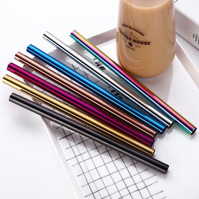 China Stainless Steel Milk Tea Bar Straw Reusable Metal Stainless Steel Bulk Straw for sale