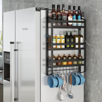 China Hot-selling Type Viable Carbon Steel Parallel Bars Kitchen Storage Refrigerator Side Wall Suction Cup Extra Thick Shelf for sale