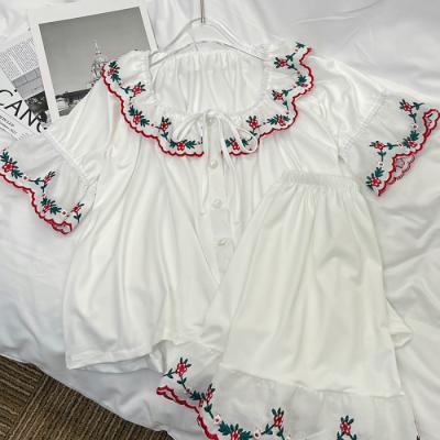 China QUICK DRY Embroidered Cute New Design Nightgown Nightgown Pajamas Set High Quality Unique Short Nightgown Nightgowns Sleepwear For Women for sale