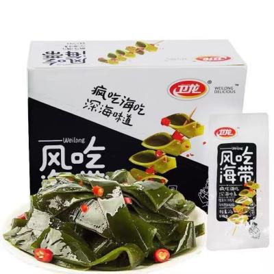 China Weilong cooked spicy, crisp, tender and smooth, 18g * 20 bags of low-temperature, not easy to fat marinated kelp snacks roasted_seaweed for sale