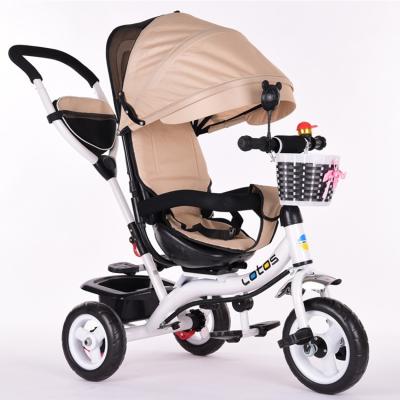 China Hebei Adjustable Cheap Baby Walkers Safety Ride On Tricycle With EVA Tire Small Wheel Toy Bikes Tricycle For Toddlers With Parent Handle for sale