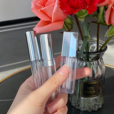 China Square 4ML Cosmetic Clear Lip Gloss Packaging Custom High Quality Cosmetic Plastic Liquid Container Empty Lip Gloss Tube Lipstick for sale