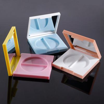 China Empty High Quality Square Base Color Powder Recyclable Customization Compact Case for sale