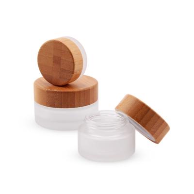 China Eco-freindly bamboo lid cosmetic jars bamboo, cosmetic bamboo wooden cream jar, 8 oz bamboo cosmetic jars for sale