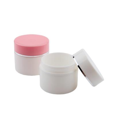 China Round 30Ml 50Ml 30G 50G Cosmetic Empty Sealed Pink Skin Care Cream Cosmetics Storage Container Packaging Plastic Jar Container for sale