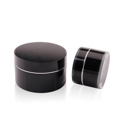 China Body Cream Cosmetic Luxury Cosmetic Container Packaging Skin Care Jars Matte Black Container for sale