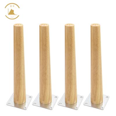 China Hongshun Traditional Factory Direct Wooden Legs For Furniture Around Solid Wood Replacement Sofa Legs Cabinet Legs for sale