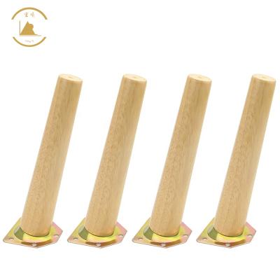 China Hongshun Traditional Factory Direct Wooden Legs For Furniture Around Solid Wood Replacement Sofa Legs Cabinet Legs for sale