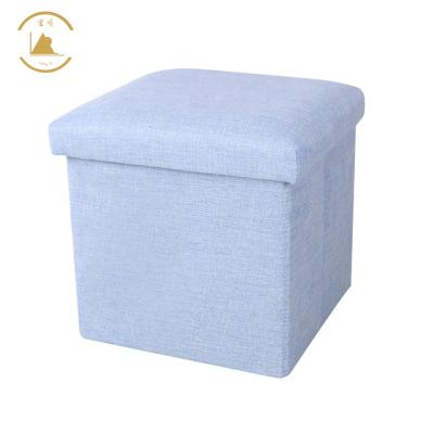 China Hongshun Foldable Factory Direct Storage Ottoman Cube Small Folding Ottoman Cube Seat Foot Sneak Toy Chest for sale