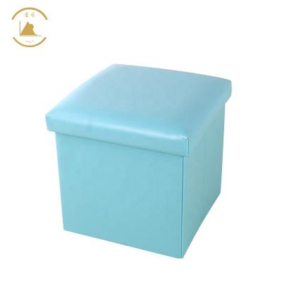 China Hongshun Factory Leather Cover Foldable Step Sneak Folded Direct Storage Stool for sale