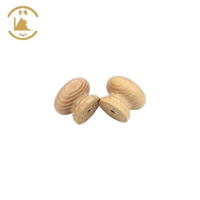 China New Zealand Pine Wood Factory Direct Pine Wood Knob Varnished Color Round Mushroom Shape With Screw Holes for sale