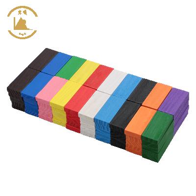 China Factory Direct Solid Wood 100 PCS Colorful Wooden Domino High Quality Colorful Block Set Wooden Ddominoes Toys for sale