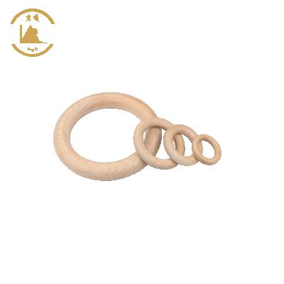 China Soft Toy Wood Teether For Baby Factory Direct High Quality Rattle Teether Customized Size Wooden Teether Ring Organic for sale