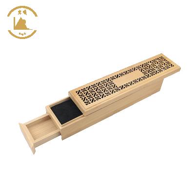 China Double Layer Wooden Direct Wooden Design Box Incense Factory HongShun Bamboo Censer for sale