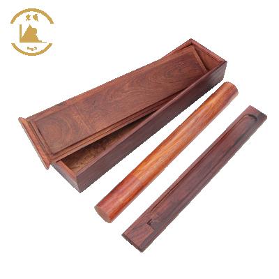 China HongShun Factory Direct Wood Censer Rosewood Wood Incense Holder with Storage Compartment Ash Catcher Hand Carved for sale