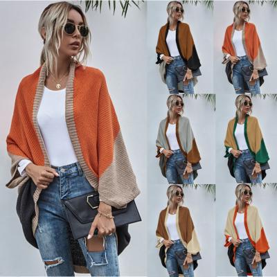 China Anti-wrinkle 2022 autumn/winter new color cap women's mixed color cardigan sweater jacket for sale