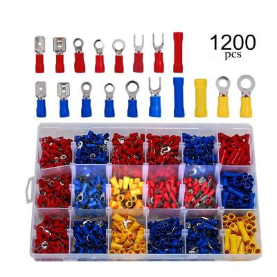 China Good Quality Automotive Terminal Kit Spade Connector Assortment 1200pcs Insulated Splice Electrical Wire Crimp Terminal Assorted Kits for sale