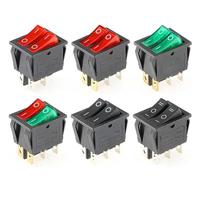 China Nylon+brass Red Color 2 Speed ​​On Off Large Terminals Rocker Switch Kcd6 6 Pin Current / 20A Rocker Switch for sale