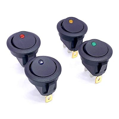 China 12V blue and red illuminatedblue round rocker switch led light rocker switch R23 Max. Voltage 250v 3-Pin for car and marine KCD2 for sale