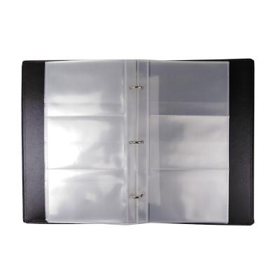 China ENGLAND NAME Leather Business Card Holder With Binder PVC Pocket Credit Name Card Holder for sale