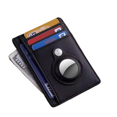 China Fashion New Arrive Case For Apple Anti-theft Tracker Airtag Card Holder Wallet Stand Rfid Brush Ultrathin Leather Wallet for sale