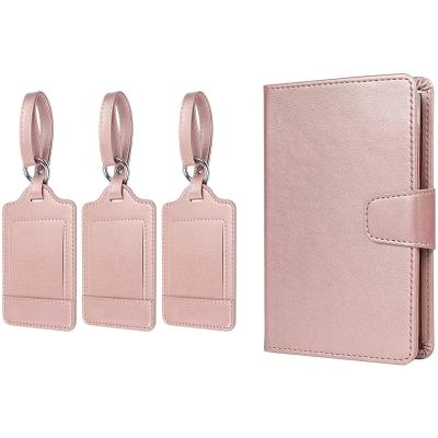 China Fashion PU Luggage Tags And Passport Holder Leather Cover Case for sale