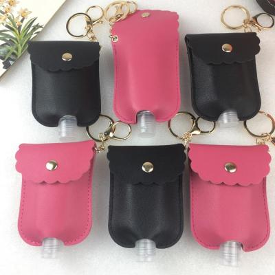 China China Hot Selling Portable Hand Sanitizer Key Chain Leather Holder With Empty Hand Sanitizer Bottle for sale