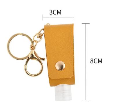 China China Hot Selling Portable Hand Sanitizer Key Chain Leather Holder With Empty Hand Sanitizer Bottle for sale