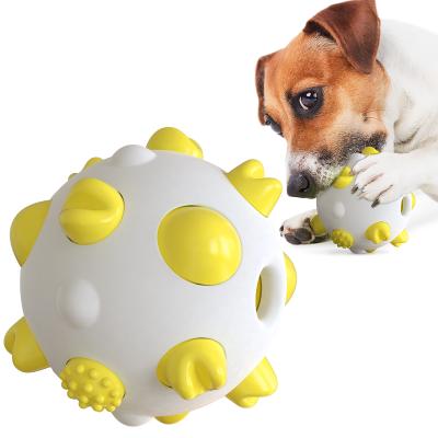 China Factory Viable Direct Bite Dog Bone Ball Toothbrush Toy TPR Resistant Dog Molar Chew Toy for sale