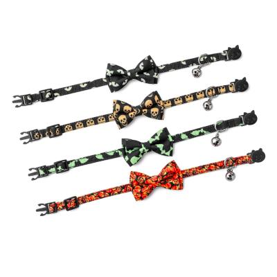 China Thoughtful Custom Halloween Costume Skeleton Pet Pumpkin Collars for sale