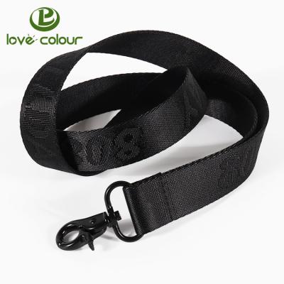 China High quality show premium heavy duty embossing jacquard woven nylon lanyard with debossed logo for sale